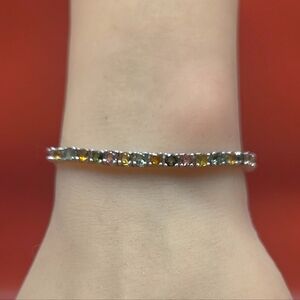 Adjustable Multicolor Bracelet. Stamped 925.